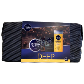 Nivea Men Deep Aftershave 100 ml + Active Energy Duschgel 250 ml + Deep Espresso Antitranspirant Roll-on 50 ml + Men Creme 150 ml + Etui, Kosmetikset für Männer
