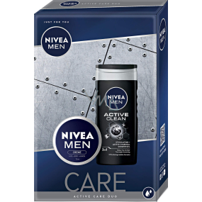 Nivea Men Care Active Clean Duschgel 250 ml + Männercreme 75 ml, Kosmetikset für Männer