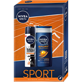 Nivea Men Sport Duschgel 250 ml + Black & White Ultimate Impact Antitranspirant Spray 150 ml, Kosmetikset für Männer