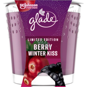 Glade Berry Winter Kiss mit dem Duft von Brombeeren und Preiselbeeren Duftkerze im Glas, Brenndauer bis zu 38 Stunden 129 g