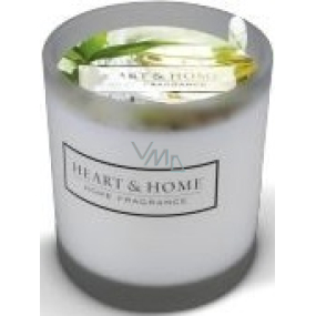 Heart & Home Weißer Tee und Eukalyptus Sojaduft-Votivkerze im Glas Brenndauer bis zu 15 Stunden 5,8 x 5 cm