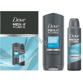 Dove Men + Care Clean Comfort Duschgel 250 ml + Antitranspirant Deospray 75 ml, Kosmetikset für Männer