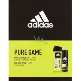 Adidas Pure Game 3 in 1 Duschgel 250 ml + Deospray 150 ml, Kosmetikset für Männer