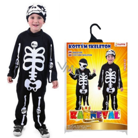 Rappa Halloween Skelett Kostüm mit Hut für Kinder, Größe M
