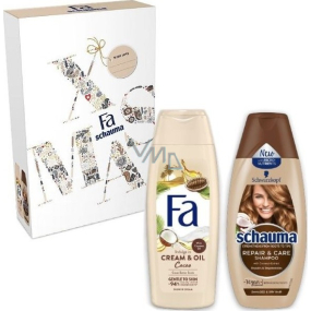 Fa Cream & Oil Cacao & Coco Duschgel 250 ml + Schauma Repair & Care Haarshampoo 250 ml, Kosmetikset für Frauen