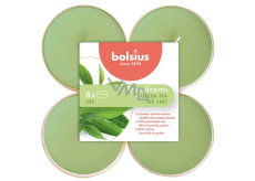 Bolsius Aromatisch 2.0 Grüner Tee - Grüner Tee maxi duftende Teelichtkerzen 8 Stück, Brenndauer 8 Stunden