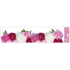 Fensterfolie ohne Kleber Streifen Blumen rosa und weiß 64 x 15 cm