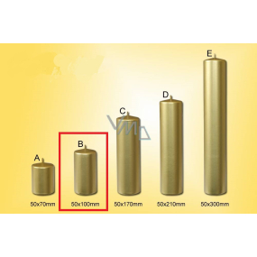 Lima Kerze glatt Metall gold Zylinder 50 x 100 mm 1 Stück