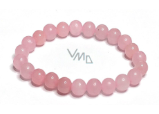Rosenarmband elastisch Naturstein, Kugel 8 mm / 16 - 17 cm, Liebesstein