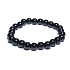 Obsidian Armband elastisch Naturstein, Kugel 8 mm / 16-17 cm, Rettungsstein