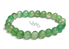 Achat grünes Armband elastischer Naturstein, Kugel 8 mm / 16-17 cm, symbolisiert das Element der Erde