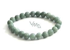 Jadeite Burmese grün Armband elastisch Naturstein, Kugel 8 mm / 16 - 17 cm