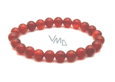 Achat rot elastisch Naturstein, Perle 8 mm / 16-17 cm, fügt Stärke