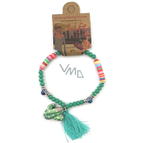 Albi Jewelry Armband aus Perlen Cactus, Tassel Schutz, Energie 1 Stück verschiedene Farben