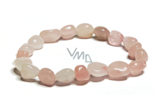 Rosenarmband elastisch Naturstein, Stein 8 - 10 mm / 16 - 17 cm, Liebesstein