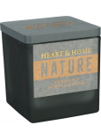 Heart & Home Nature Vanille und helles Holz Duftkerze großes Glas, Brenndauer bis zu 20 Stunden 90 g