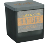 Heart & Home Nature Vanille und helles Holz Duftkerze großes Glas, Brenndauer bis zu 20 Stunden 90 g