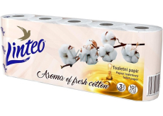 Linteo Premium Cotton Fresh Toilettenpapier mit frischem Baumwollduft weiß 130 Stück 3lagig 15 m 10 Stück