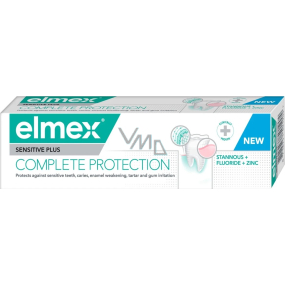 Elmex Sensitive Plus Complete Protection Zahnpasta pflegt effektiv den Mund und empfindliche Zähne 75 ml