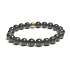 Kohlekristall-Armband elastisch Naturstein, Kugel 8 mm / 16 - 17 cm