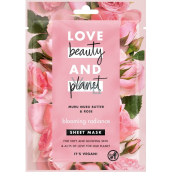 Love Beauty & Planet Murumur Butter und Rose Textile Gesichtsmaske für strahlende Haut 21 ml 1 Stück