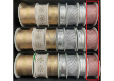 Nekupto Weihnachten Stoffband Rosa Gold Sterne 25 mm x 2,5 m