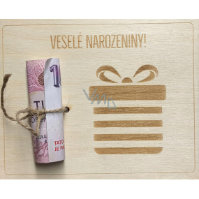 Albi Geldkarte aus Holz Happy Birthday 15,5 x 12,5 x 0,3 cm