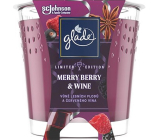 Glade Merry Berry & Wine Duftkerze mit Beeren- und Rotweinduft im Glas, Brenndauer bis zu 38 Stunden 129 g