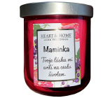 Heart & Home Frische Grapefruit und schwarze Johannisbeere Soja-Duftkerze mit Aufschrift Mum 110 g