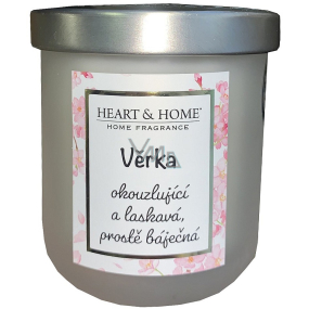 Heart & Home Frische Leinen Soja-Duftkerze mit Veras Namen 110 g