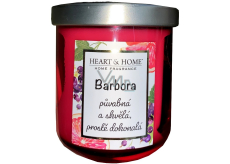 Heart & Home Frische Grapefruit und schwarze Johannisbeere Soja-Duftkerze mit dem Namen Barbara 110 g