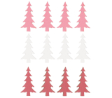 Holzbäume Weiß, rosa, rot 4 cm 12 Stück im Beutel