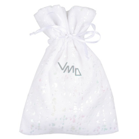 Stoff Velours Tasche mit Glanz weiß 12 x 16 cm 1 Stück