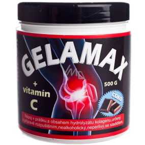 SunPharm Gelamax + Vitamin C lösliches Getränk zur Erhöhung des Schutzes und der Funktionalität des Bewegungsapparates mit Schokoladengeschmack 500 g