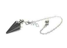 Hämatit Pendel 3,5 cm + Kette mit Kugel 18 cm, gesunder Blutstein