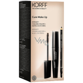 Korff Cure Make Up Intensity Volume Mascara Mascara Black 13,2 ml + Eye Pencil Eye Pencil 01 Black 1,05 g, Kosmetikset für Frauen