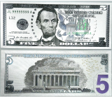 Talisman versilberter 5 USD-Schein
