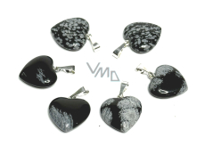 Obsidianflake Herzanhänger Naturstein 15 mm, Stein der Erlösung
