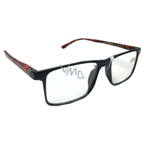 Berkeley Lese-Dioptrienbrille +1,5 Kunststoff schwarz, rot karierte Seitenrahmen 1 Stück MC2250