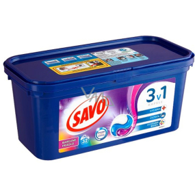 Savo Chlorfrei Color 3in1 Gelkapseln zum Waschen von Buntwäsche 32 Stück 864 g