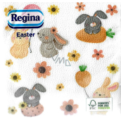 Regina Papierservietten 1lagig 33 x 33 cm 20 Stück Osterhasen und Blumen