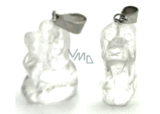 Crystal Dog Anhänger Naturstein, handgeschliffene Figur 1,8 x 2,5 x 8 mm, Stein der Steine