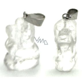 Crystal Dog Anhänger Naturstein, handgeschliffene Figur 1,8 x 2,5 x 8 mm, Stein der Steine