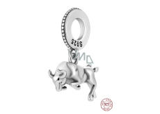 Charm Sterlingsilber 925 Stier, Charging Bull - Wall Street im Finanzzentrum von New York City, Anhänger für Reise-Armband