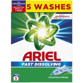 Ariel Fast Dissolving Mountain Spring Waschpulver für saubere und duftende, fleckenfreie Wäsche 5 Dosen 275 g