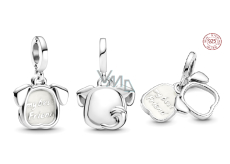 Charm Sterlingsilber 925 Hund - mein Hündchen - mein bester Freund, 2-in-1 Anhänger für Haustierarmband