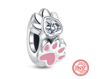 Sterling Silber 925 Paw Paws - Beloved Paws, Haustier Perlenarmband