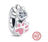 Sterling Silber 925 Paw Paws - Beloved Paws, Haustier Perlenarmband