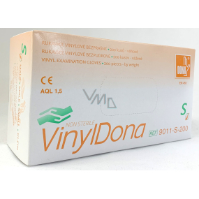 Dona Vinyldona puderfreie Vinyl-Handschuhe, Größe S 200 Stück im Karton