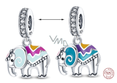 Charms Sterling Silber 925 Thermo - Elefant als Glücksbringer, Tierarmband-Anhänger